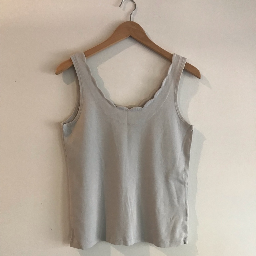 J. Crew Scalloped Neck Top